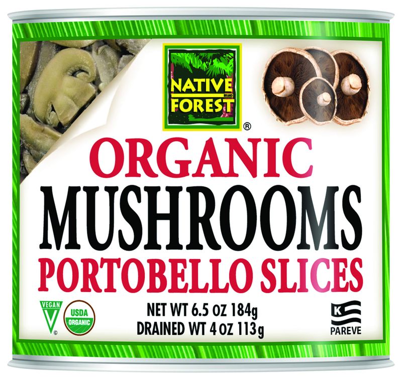 Native Forest Organic Portobello Mushroom Slices  Canned Mushrooms, Low Calories &amp; Fat, Non-GMO Project Verified, USDA Organic  6.5 Oz (Pack of 12)