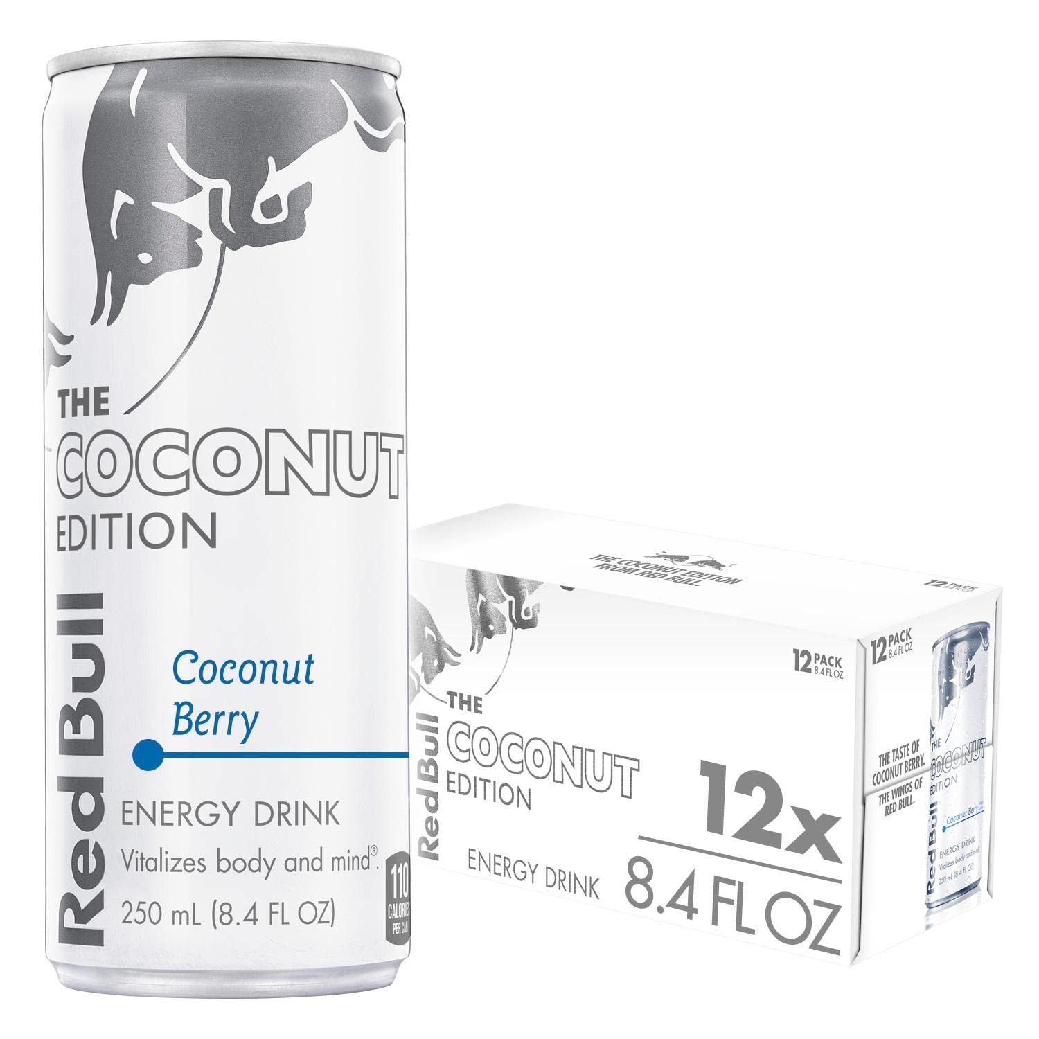 Red Bull Coconut Edition Energy Drink, Coconut Berry, with 80mg Caffeine plus Taurine &amp; B Vitamins, 8.4 Fl Oz, Pack of 12 Cans