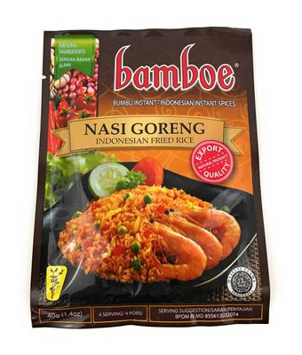 bamboe - NASI GORENG - INDONESIAN FRIED RICE - 6 x 1.4 OZ / 40 g / Product of Indonesia