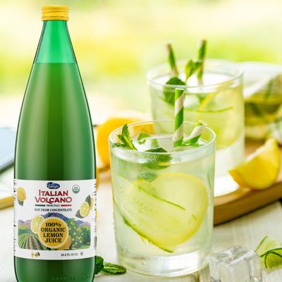Volcano Bursts Organic Italian Lemon Juice, 33.8 oz (1 Liter)