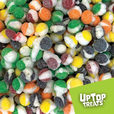 UpTop Treats Freeze Dried Candy, Moon Rocks, Crunchy Sour Candy for ASMR, Strawberry, Lemon, Lime, Orange, &amp; Grape, Snacks for Kids &amp; Adults, Made in the USA, Small Bag for On The Go, 3.5 oz