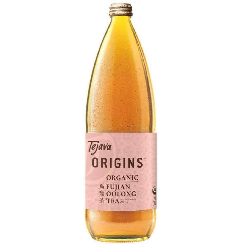 Tejava Origins Fujian Oolong Iced Tea, 12 Pack, 1 Liter Glass Bottles, Unsweetened, USDA Organic, Non-GMO, Kosher, No Sugar or Sweeteners, Brewed in Small Batches