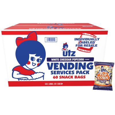 Utz Popcorn, White Cheddar - .75 oz. Bags (60 Count) - Baked with Real Cheese, Tasty Individual Snacks to Go, Cholesterol Free, Trans-Fat Free, Gluten Free Snacks