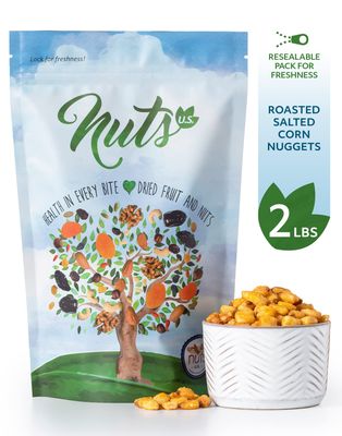 NUTS U.S. - Roasted and Salted Corn Nuggets | No Aritifical Colors &amp; Flavors | NON-GMO | Packed in Resealable Bags!!! (2 LBS)