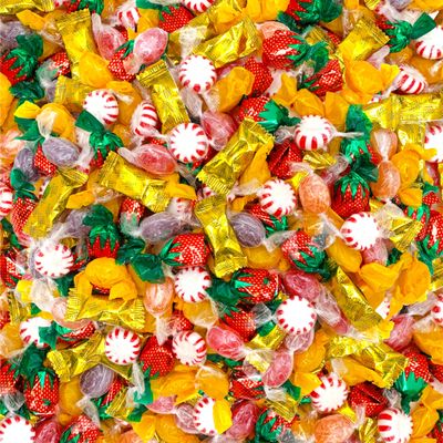 Christmas Hard Candy Assortment - Strawberry Bonbons, Starlight Mints, Butterscotch, Liberty Bell, Fruit Candy (2 Pound Bag - Approx. 160 Count)