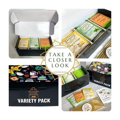 Ultimate Cold Buster Medicine Ball Tea Variety Set: Lemon Ginger, Peppermint, &amp; Peach Ginger Tea Bags - 60 pcs with Honey Sticks &amp; Recipe eBook