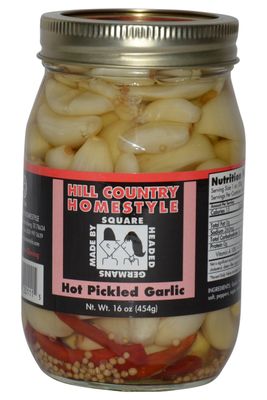 Texas Hill Country peeled Hot Pickled Garlic Cloves16oz