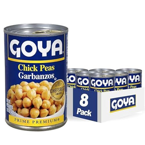 Goya Foods Chick Peas, Garbanzo Beans, 15.5 Ounce (Pack of 8)