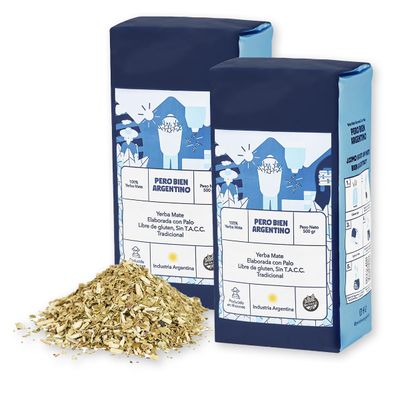 Pero Bien Argentino Yerba Mate Loose Leaf, Authentic Yerba Mate With stick, Argentine, 2.20 Pound (Pack of 2)