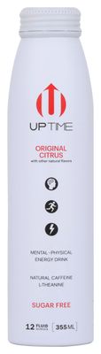 Uptime Original Citrus Energy Drink, with Other Natural Flavors, Natural Caffeine, Sugar Free, Vegan, Gluten Free &amp; Non-GMO, 12 Fluid Ounce (Pack of 12)