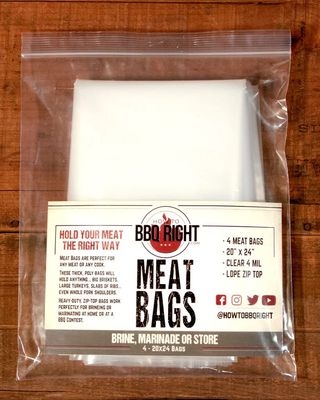 Killer Hogs BBQ Meat Bags | Brine, Marinate, or Store | Extra Thick (4 MIL) for Turkey, Chicken, Steak, Brisket, and Other Meats | 20 x 24 with Zip Top | Pack of 4
