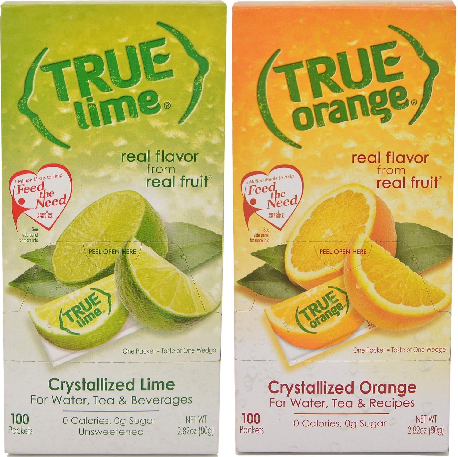 True Lime and True Orange Bulk Dispenser Packets 100ct (2pk Variety). Sugar Free, Natural Flavored Water Enhancer, Packets Are Great Powdered Drink Mix for Paleo Diet, Atkin&#39;s Diet.