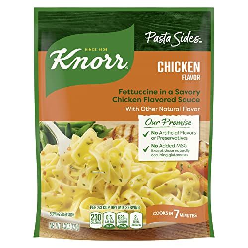 Knorr Pasta Sides Chicken Fettuccine Pack of 12 For Delicious Quick Pasta Side Dishes No Artificial Flavors or Preservatives 4.3 oz