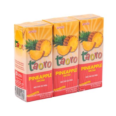 Taoro Pineapple Nectar - Rich Fruit Taste - 3 Pack 6.7 oz (Pack of 1)