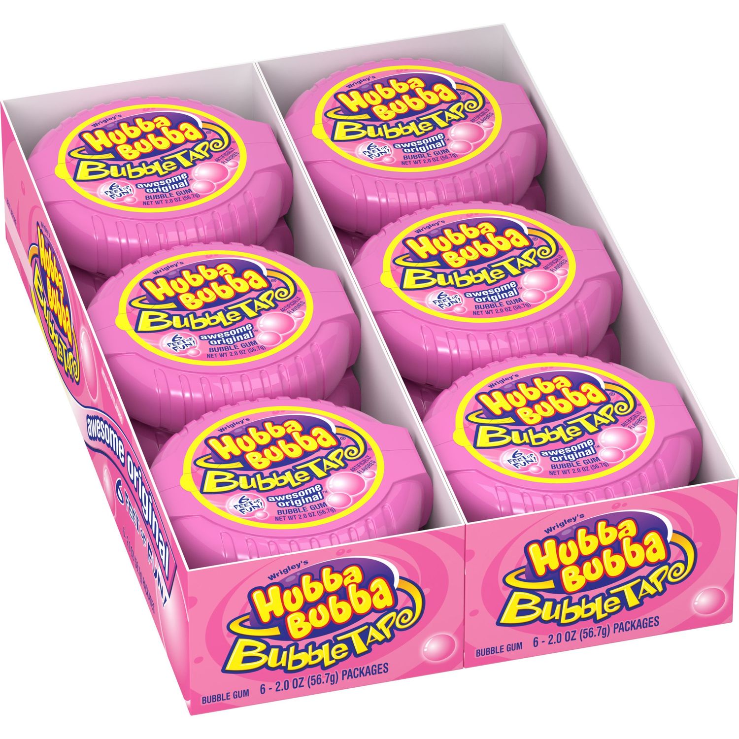 Hubba Bubba Bubble Gum Original Bubble Gum, 2 Ounce (Pack of 12)