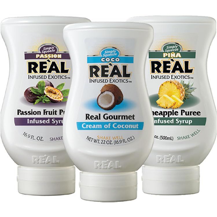 Rel Infused Exotics Fun in the Sun Essentials Variety Pack: Coco Real, Pina Real, and Passion Real (Pack of 3, 16.9 FL OZ Bottles)
