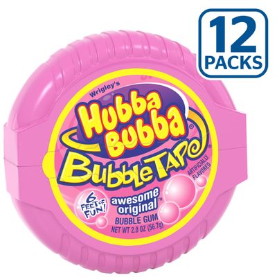 Hubba Bubba Bubble Gum Original Bubble Gum, 2 Ounce (Pack of 12)