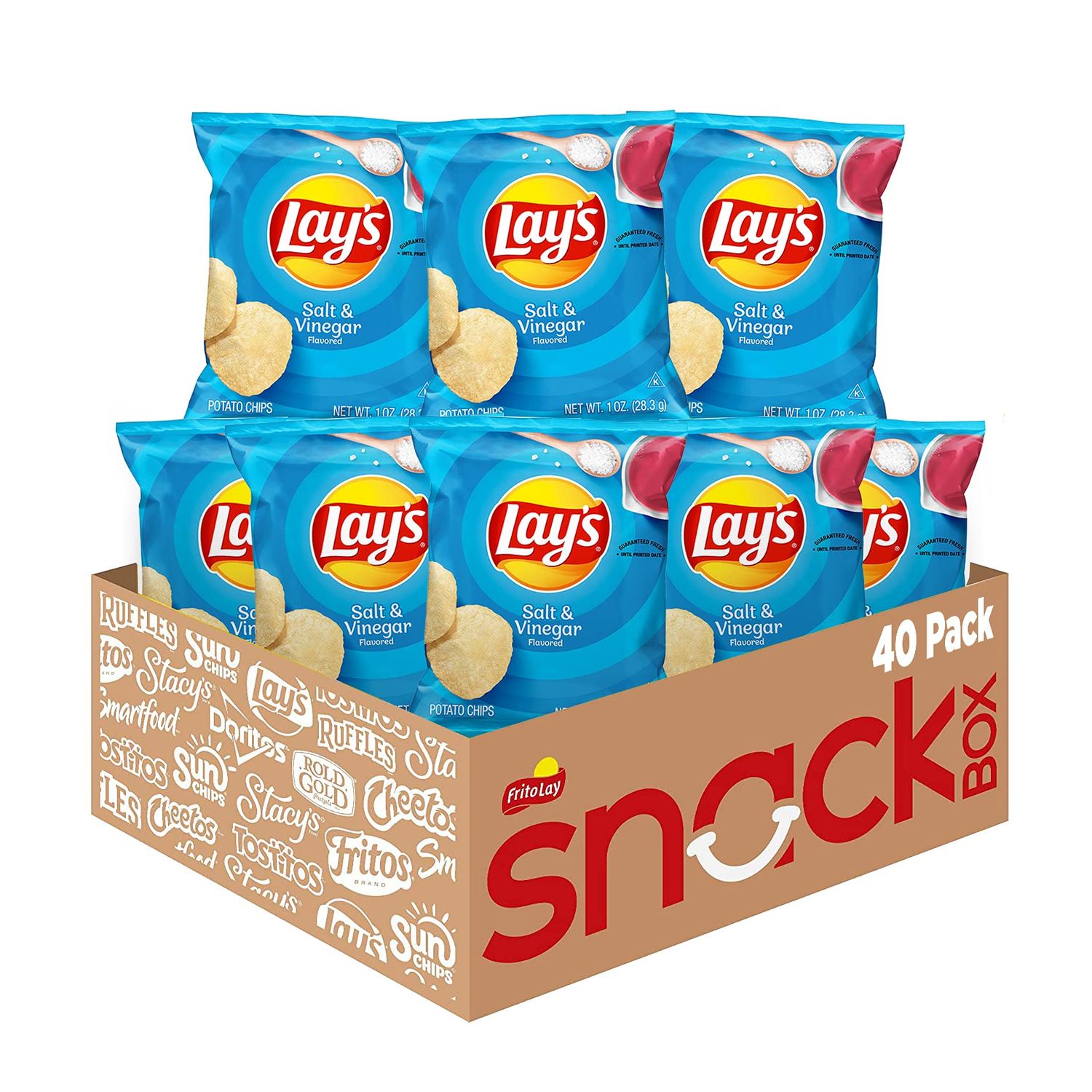 Lay&#39;s Salt &amp; Vinegar Flavored Potato Chips, (40 Count)