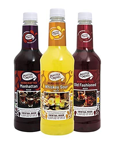 Master of Mixes Handcrafted Cocktail Mixers for Bourbon and Whiskey, Ready to Use Bundle, Pack of 3 Flavors