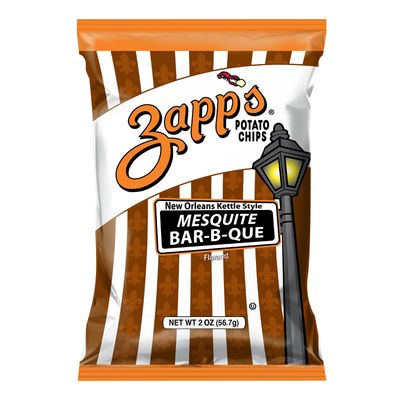 Zapps New Orleans Kettle-Style Potato Chips Mesquite BBQ Flavor (2 oz Bags, 25 Count), Crunchy Chips with a Spicy Kick, Perfect On-The-Go, Gluten Free Snack