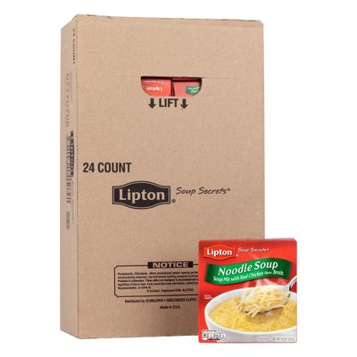 Lipton Soup Secrets Instant Mix for a Warm Bowl of Soup Noodle Made With Real Chicken Broth Flavor, 4.5 Oz, Pack of 24