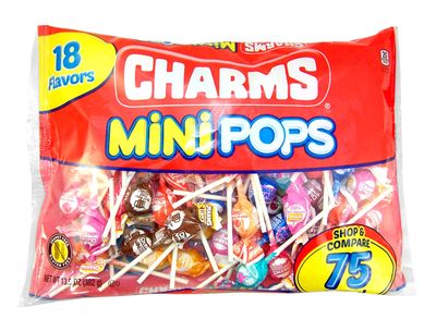 Charms Minipops 18 Assorted Flavor Candy Lollipop Suckers, 75 Count Bag