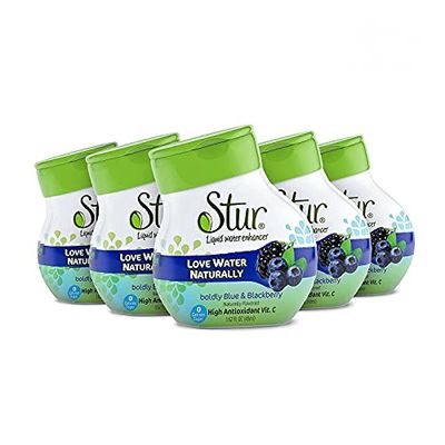 Stur Drinks - Blue &amp; Blackberry Natural Water Enhancer Liquid Drink Mix Sugar Free Zero Calorie Vitamin C Stevia Make Your Own Fruit Infused Flavored Waters Makes 100 Drinks