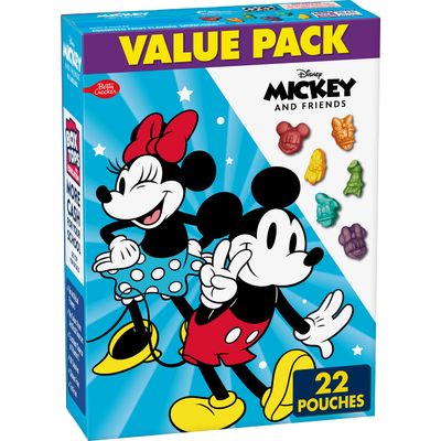 Disney Mickey and Friends Fruit Flavored Snacks, Treat Pouches, Gluten Free Snack, Value Pack, 22 Ct, 17.6 oz