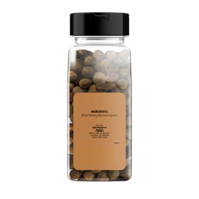 Unpretentious Whole Nutmeg (2 Cup) Reusable Plastic Spice Container, Ideal for Eggnog &amp; Holiday Dishes, Baked Goods, Sweet &amp; Savory Dishes
