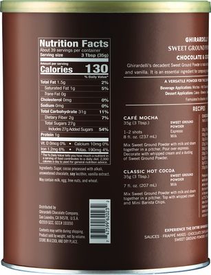 Ghirardelli - Sweet Ground Chocolate &amp; Cocoa Gourmet Powder 3 lbs &amp; Sweet Ground White Chocolate Gourmet Flavored Powder 3.12 lb with Ghirardelli Stamped Barista Spoon