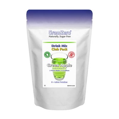 GramZero Green Apple Zero Calorie Sugar Free Drink Mix, Great For Nutrition Club Loaded Tea, Stevia Sweetened