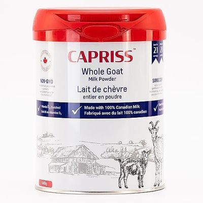 Capriss Whole Goat Milk Powder, 22.5oz | Canadian Family Farm Sourced, Vitamin D Enriched, High Protein &amp; Calcium, A2 Milk, Easy to Digest, Gluten Free | No Antibiotics, No rBST, No Preservatives