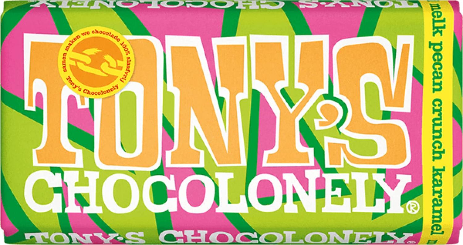Tony&#39;s Chocolonely - Milk Pecan Crunch Caramel - 180g