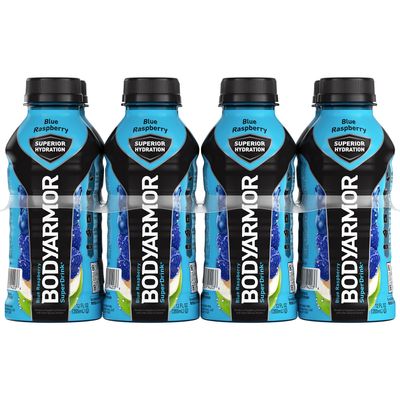BODYARMOR Sports Drink Sports Beverage, Blue Raspberry, Natural Flavors With Vitamins, Potassium-Packed Electrolytes, No Preservatives, Perfect For Athletes, 12 ounce (Pack of 8)