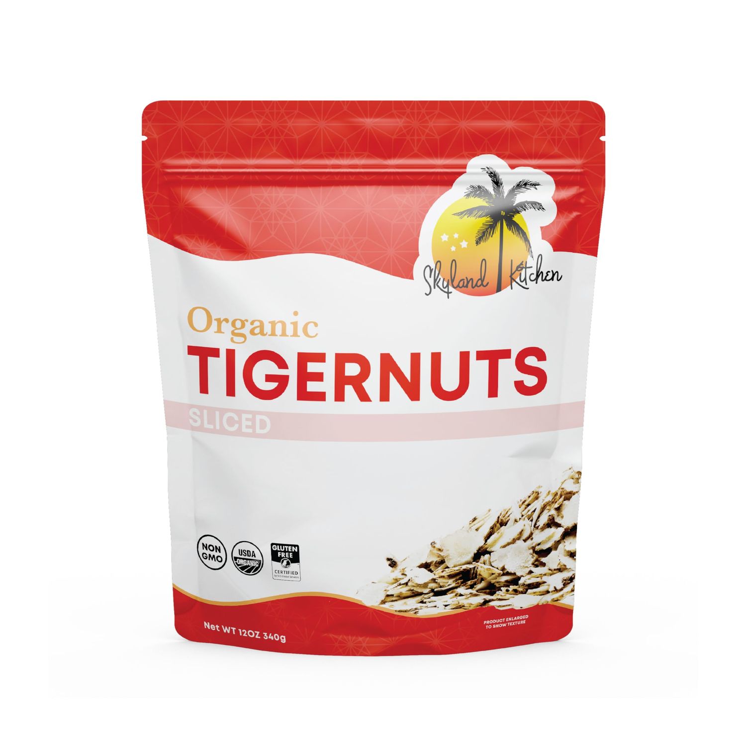 Skyland Kitchen Organic Sliced Tigernuts 12oz, Nut-Free, Raw Snack, Gluten-Free, Vegan, Paleo Friendly, High Fiber, Non-GMO