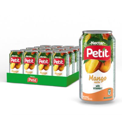 Petit | Mango Nectar | Recyclable Can | 330 ml | Pack of 24 | Fresh Beverage with Vitamin C
