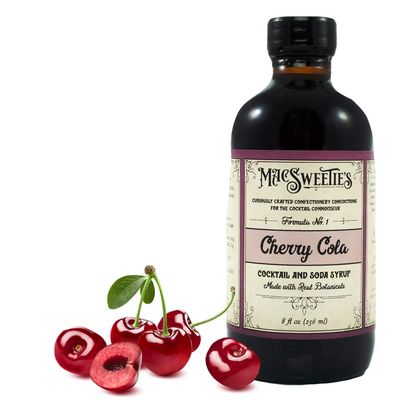 MacSweeties Cocktail Syrups &amp; Bitters - Cherry Cola Cocktail and Soda Syrup - Premium Cocktail Mix For an Old Fashioned or Cherry Cola Manhattan - Simple Syrup for Cocktails and Soda - 8 Ounce Bottle
