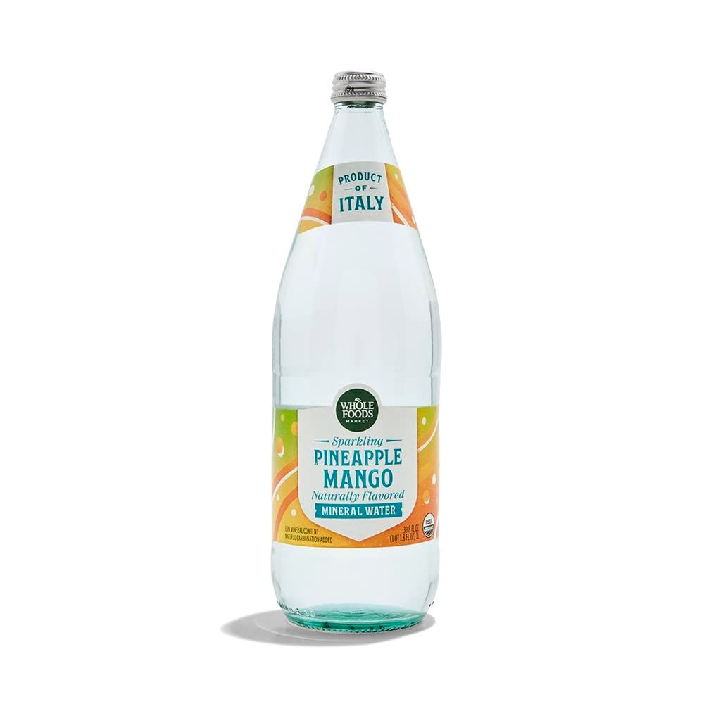 Whole Foods Market, Organic Pineapple Mango Italian Sparkling Mineral Water, 33.8 Fl Oz