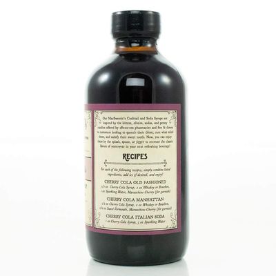 MacSweeties Cocktail Syrups &amp; Bitters - Cherry Cola Cocktail and Soda Syrup - Premium Cocktail Mix For an Old Fashioned or Cherry Cola Manhattan - Simple Syrup for Cocktails and Soda - 8 Ounce Bottle