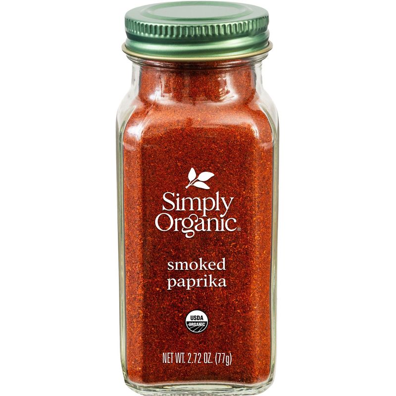 Simply Organic Smoked Paprika, 2.72 Ounce, Oak Wood Smoked &amp; Ground Spanish Paprika, Deep Smokey Flavor, Kosher