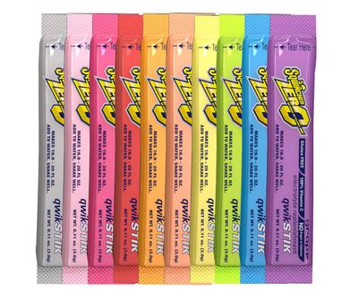 10 Flavor Qwik Stik Assorted, Sugar-Free Electrolyte Powdered Beverage Mix - Pack of 500
