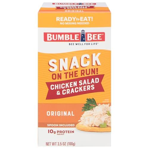 Bumble Bee Snack on the Run Chicken Salad with Crackers Kit, 3.5 oz - Ready to Eat, Spoon Included - Shelf Stable &amp; Convenient Protein Snack