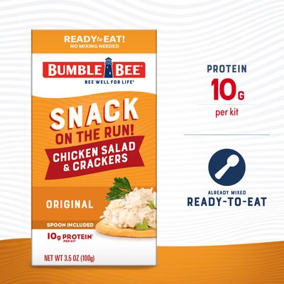Bumble Bee Snack on the Run Chicken Salad with Crackers Kit, 3.5 oz - Ready to Eat, Spoon Included - Shelf Stable & Convenient Protein Snack