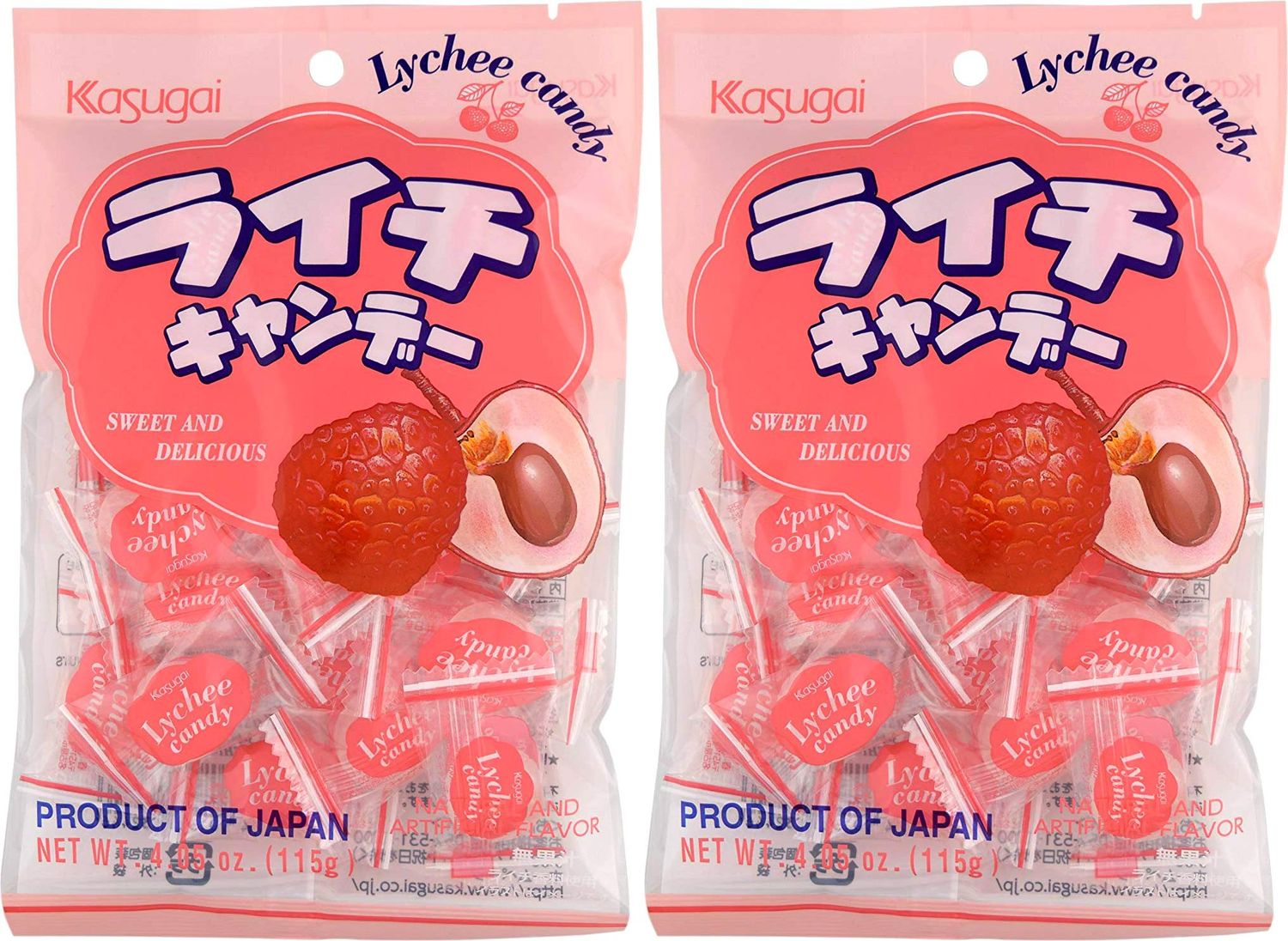 Kasugai Lychee Candy 4.05oz (2 Pack)