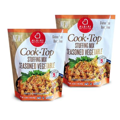 ALEIA&#39;S BEST. TASTE. EVER. Cook Top Stuffing Mix Seasoned Vegetable - 5.5 oz / 2 Pack -Rich, flavorful Taste, Ready in 5 minutes, Stuffing for Gluten Free Recipes, Gluten-free