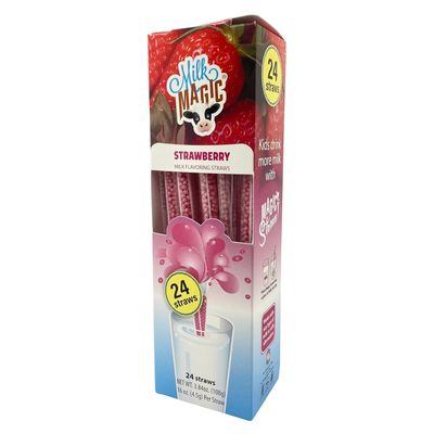 Milk Magic Strawberry Milk Flavoring Straws, Includes 72 Milk Straws