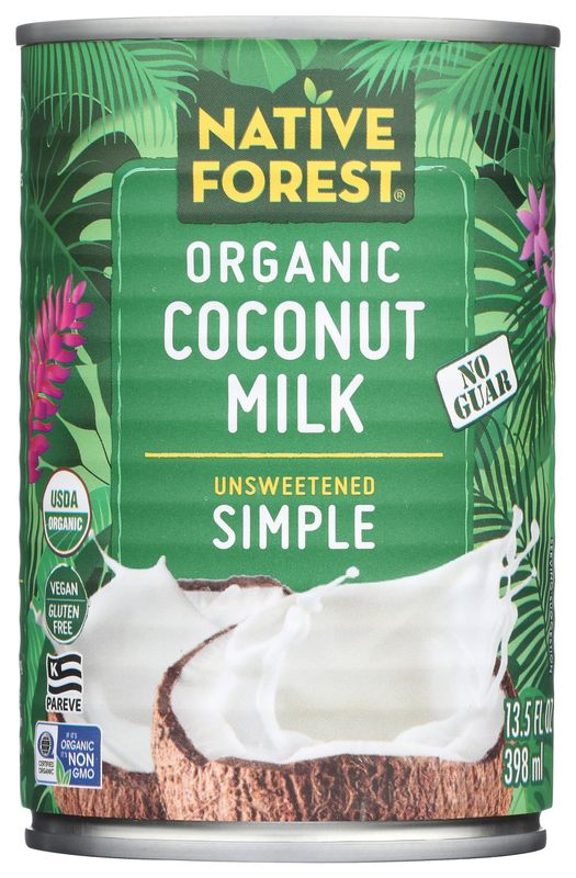 Native Forest Organic Coconut Milk Unsweetened - Coconut Milk Canned, Unsweetened Coconut Milk Organic, Simple - 13.5 Fl Oz (Pack of 1)