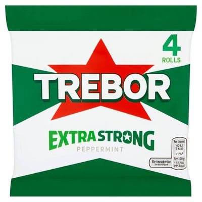 Trebor Extra Strong Peppermint 4 Rolls 41g (Pack of 2)