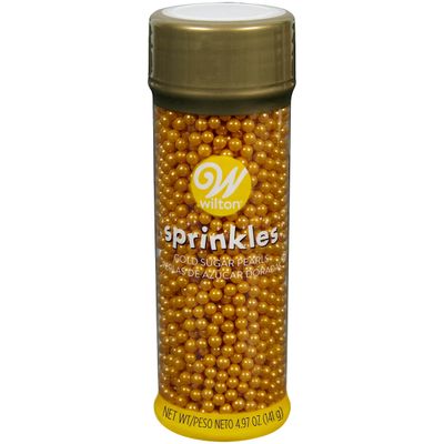 Wilton Sugar Pearls, 141 gram, Gold, Non Toxic