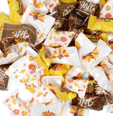 Thanksgiving Fall Butter Mint Candies Bag 100 Count Individually Wrapped Happy Harvest Mint Candy 13 Ounce Bags Goody Treat Sweets Autumn Leaves Pumpkins Turkey Truck Pie Holiday Party Supplies Decor